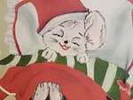 Christmas Mouse Folk Art Tole Painting Vintage 90S. Fixed Price $14.99.