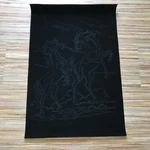 Wild Horses Pre-printed Black Velvet Fabric Wall Hanging Artex Tri-chem Painting. Fixed Price $18.24.