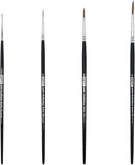 Zem Brush Kolinsky Pure Sable Artist Set Detail Sizes Small, Black. Fixed Price $54.00.