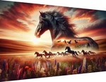 Ijbnhd Large Diamond Painting, Horse 16X28IN(40X70CM),. Fixed Price $16.99.