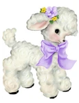 Vintage Image Shabby Nursery Baby Lamb Bow Transfers Waterslide Decals AN501-PU. Fixed Price $13.99.