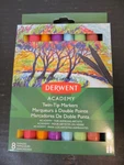 Derwent Academy Twin-tip Marker 8 Pack, Chisel And Fine. Fixed Price $9.95.