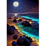 Zqeatry 5D Beach Diamond Art Kits For Adults, Moon Starry 12X16 Inches, XJ090. Fixed Price $14.76.