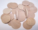 25 Natural Unfinished Hardwood 1-1/2" Circles Discs Wooden Crafts Spacers. Fixed Price $11.50.