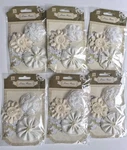 Prima Marketing Floral Embellishments Tessitura Fabric Flower White Ivory 6 Pkgs. Fixed Price $16.95.