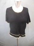 Robert Scott Size Pm Womens Black Stretch Round Neck Short Sleeve Knit Top 229. Fixed Price $13.50.