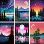 Aiyuanzsh 6-PACK Diamond Painting Kits For 12X16INCHES, Pcs 30X40CM-SCENERY. Fixed Price $21.04.