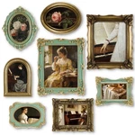 Lineshading 8 Pcs Gold And Green Picture Vintage Gallery Wall Frame Set Inclu.... Fixed Price $128.44.