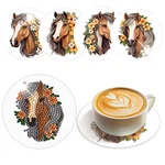 Antor 4 Pcs Diamond Painting Coasters Kit, Diy 5D 3.93 Inches, Horse. Fixed Price $13.34.