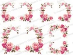 Vintage Image Victorian Pink Tea Rose Swag Shabby Waterslide Decals FL474. Fixed Price $13.99.
