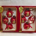 Vtg Rauch Glass Christmas Ornaments Lot Of 8 Red Gold Glitter, Victoria Usa. Fixed Price $27.99.