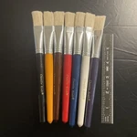 Chenille Kraft Flat Brushes Natural Bristles Round 7.5" Craft Painting. Fixed Price $6.99.