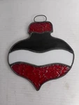 Stained Glass Tri-color Christmas Ornament Suncatcher 6-1/4" X 6" Wide Hanging. Fixed Price $14.95.