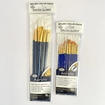Royal & Langnickel Acrylic Brush Set White Taklon 5 Pc Gold 10 New. Fixed Price $12.00.