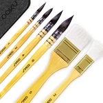 Ooku Professional Quill Brushes Watercolor Set - 6 Pc Real Squirrel Hair Blen.... Fixed Price $54.86.