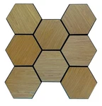 Hexagon 3D Wood Veneer Honeycomb Cutout For Wall Decor Panels Walnut 10 Pcs. Fixed Price $59.95.