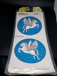 Pegasus 1982 Instant Stained Glass Bend & Peel Decal Set G-73 By Decoral Mip Nos. Fixed Price $11.50.