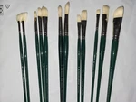 Winsor Newton Hog Hair Brush Set Flat Round Fibert Fan Short Bright. Fixed Price $149.99.