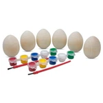 Set Of 6 Unpainted Unfinished Wooden Easter Eggs 2.5 Inches. Fixed Price $11.70.