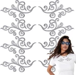 6 Pairs Metallic Embroidered Iron Patch Trim Fringe Leaves Glitter Retro Boho. Fixed Price $13.52.
