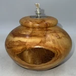 Vtg Burl Oil Lamp Diffuser Hand Turned Wooden Vase Signed Dan Morris. Fixed Price $36.95.