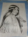 * 7429 Native American Indian Maiden Girl Picture 18X24". Fixed Price $40.00.