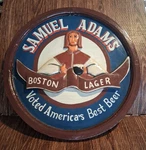 Samuel Adams Boston Lager Voted America's Best Beer Wooden Sign Handmade 19" Vtg. Fixed Price $60.00.