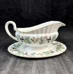 Royal Worcester Lavinia White Body Gravy Boat With Attached Underplate. Fixed Price $158.88.