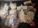 Crafting Lot Wood Ornaments, Paper Mache Eggs, Stars Small Tag New. Fixed Price $11.99.