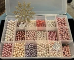 Darice Pearlescent Glass Round Beads Assorted Colors & Sizes Large Hole Box. Fixed Price $22.50.