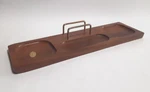 Vintage - Wood Walnut Desk Organizer Tray 15" Mid Century Office Decor. Fixed Price $19.99.