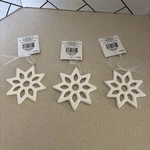 Lot Ceramic Bisque Ready To Paint Snowflake Ornaments White New Darice 3" X. Fixed Price $11.99.