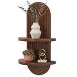 Mordern Wall Shelf With Arched Mid Century Art Boho Decor Design Floating She.... Fixed Price $52.92.