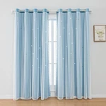 Fanli Panels Star Blackout Curtains For Kid 52"W X 95"L (pack Of 2) Blue. Fixed Price $63.75.