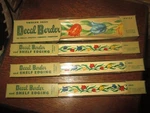 Lot Of Boxes Vintage Meyercord Flower Borders Water Decals 2 Sizes - 1940'S. Fixed Price $40.00.