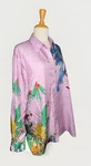 Jessie Liu San Fran Quinn Silk Twill Artistic Button Shirt Floral Pink Sz Xl. Fixed Price $57.60.