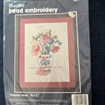 Vtg New Bucilla Bead Embroidery Kit 49471 "oriental Vase" 9" X 12". Fixed Price $14.95.