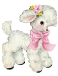 Vintage Image Shabby Nursery Baby Lamb Bow Transfers Waterslide Decals AN501-PI. Fixed Price $13.99.