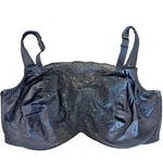 Vintage Bali #3356 Black Lace Overlay Hidden Wire Retro Satin Shiny Bra 40DD. Fixed Price $40.00.